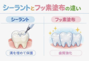 安佐北区の歯医者「かわもと歯科・こども歯科クリニック」のシーラントとフッ素はどう違う？
